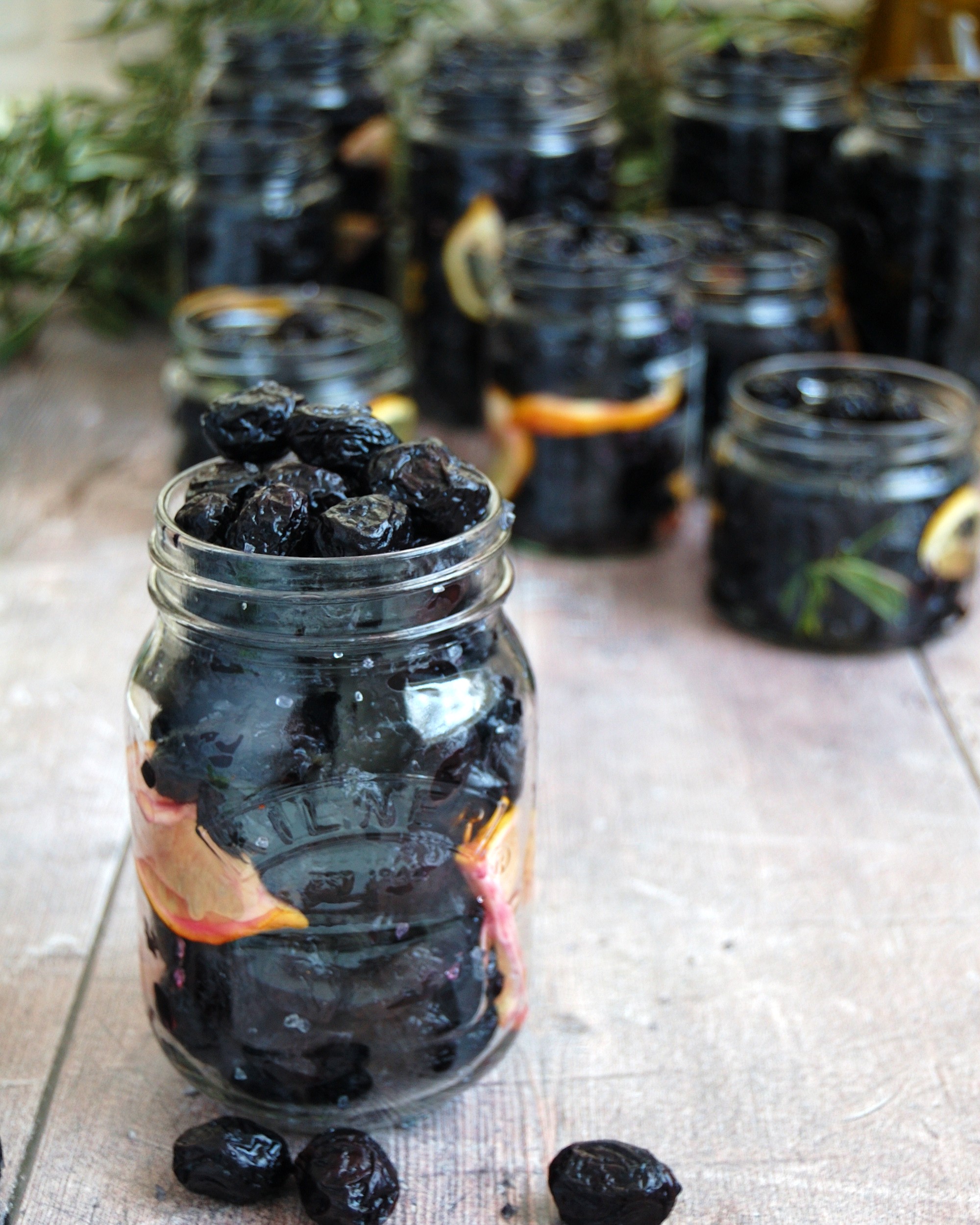 Jars of Turkish Olives Dry Cured At Home