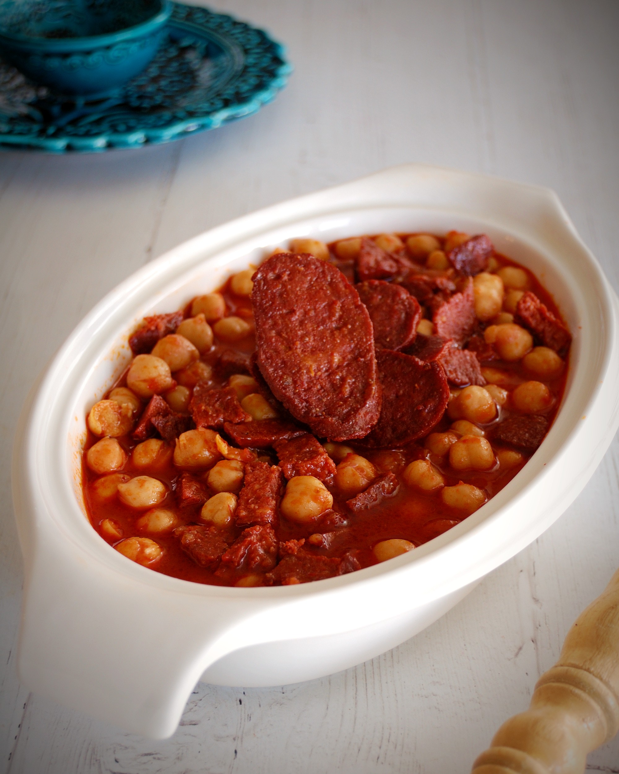 Chickpeas with Turkish Spicy Sausage