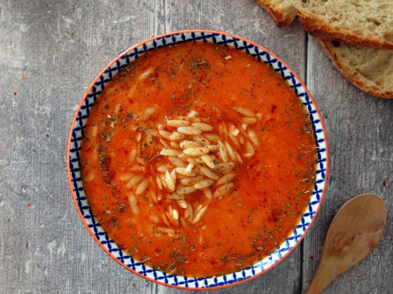 Orzo Pasta & Tomato Soup: Terbiyeli Şehriye Çorbası