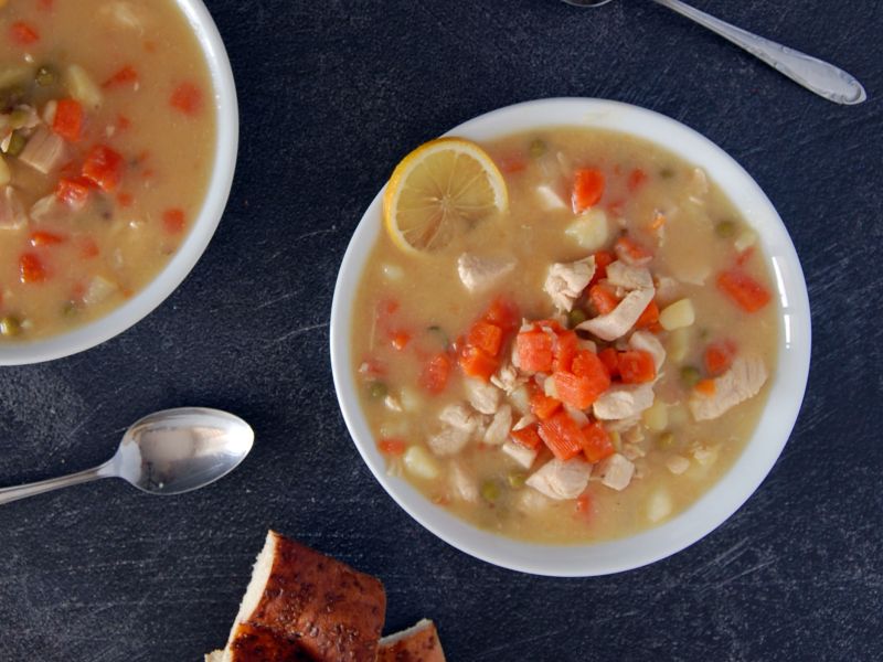 Chicken & Vegetables In Lemon Sauce (Terbiyeli Tavuk)